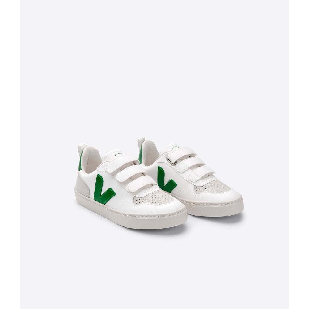 Veja V-10 CWL Kids' Shoes White/Green | NZ 775KOR